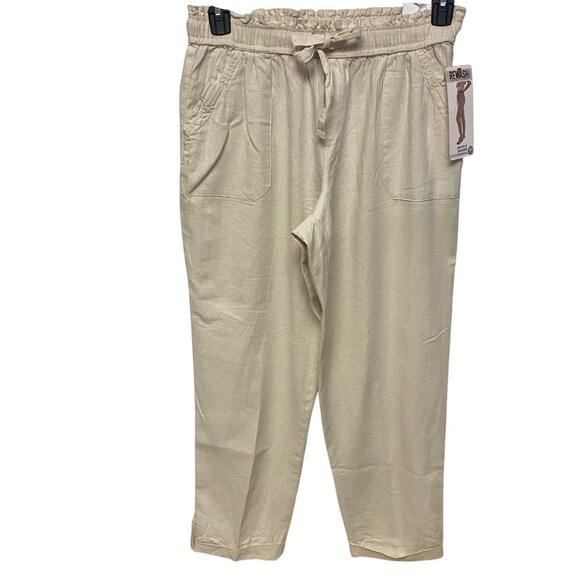 Rewash Womens Linen Pants With Drawstring Waist & Pockets M NWT - Picture 3 of 7